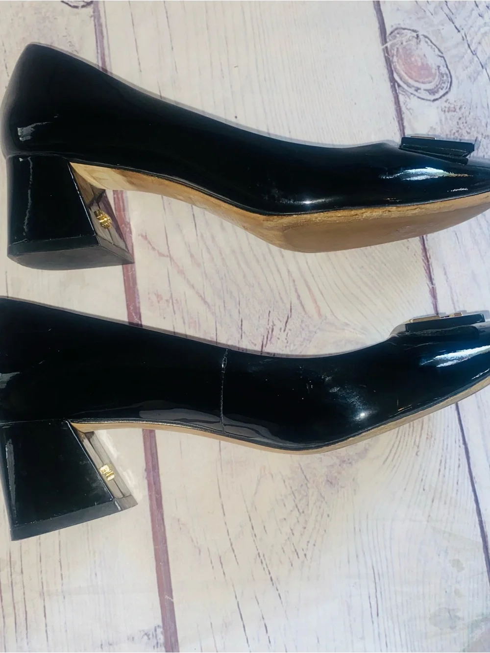 Tory Burch Black Patent Leather Gigi Pumps 7
